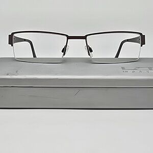 Lightec by Morel 7131L MG021 Brown Semi-Rimless Eyeglasses Frame w/ Case France